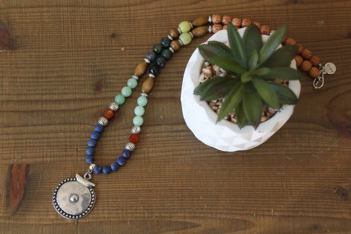 Greta Long Stone Beaded Necklace main image 0