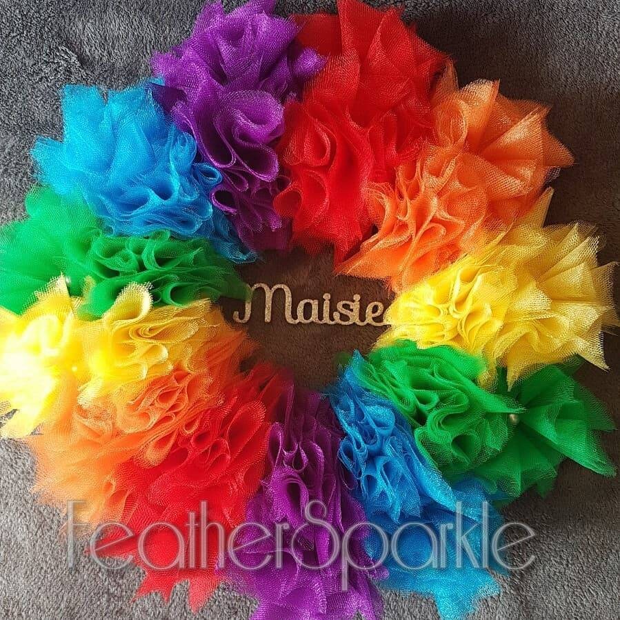 Rainbow Wreath. Rainbow Flower Wreath. Bedroom Wreath. Etsy UK