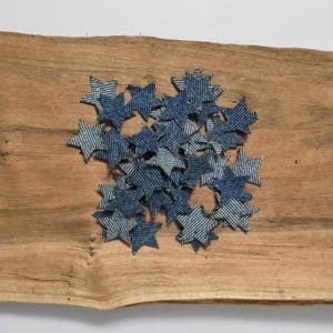 Recycled Denim Confetti Stars, Wedding Decorations, Shabby Chic, Junk Journals Embellishment, Journal Decor, Small Craft Projects Supplies