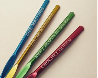 Custom Crochet Hooks, Personalized Crochet Gifts, Crochet Accessories, Gifts for Crocheters, Crochet Supplies, Amigurumi Tool, DIY Christmas