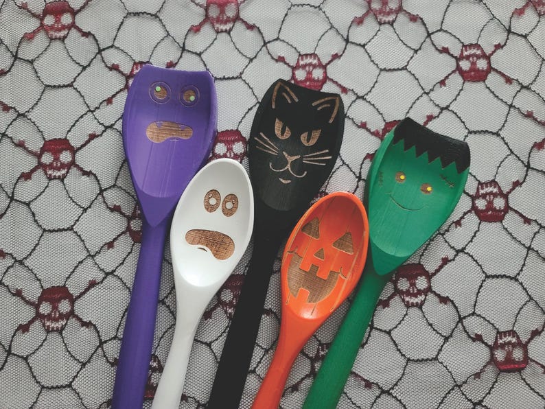 Halloween Wooden Spoon Kitchen Decor, Wooden Halloween Decor, Fall ...