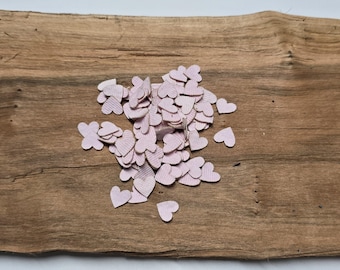Recycled Light Pink Denim Confetti Hearts , Wedding Decorations, Junk Journals Embellishment, Journal Decor, Small Craft Projects Supplies