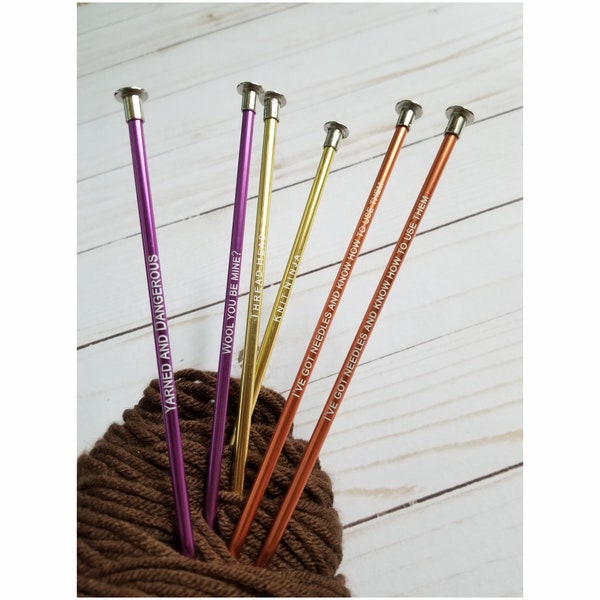 Personalized Knitting Needles, Engraved Knitting Needles, Custom Knitting Needles, Gifts for Knitter, Knitting Gifts, Stocking Stuffer Ideas