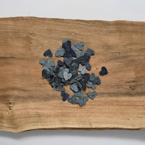 Recycled Denim Confetti Hearts , Wedding Decorations, Shabby Chic, Junk Journals Embellishment, Journal Decor, Small Craft Projects Supplies