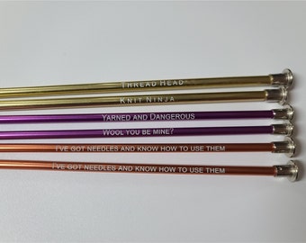 Personalized Knitting Needles, Engraved Knitting Needles, Custom Knitting Needles, Gifts for Knitter, Knitting Gifts, Stocking Stuffer Ideas
