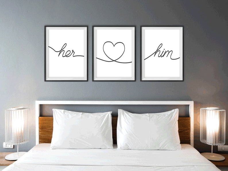 Love heart string print, bedroom print, a great gift for a loved one, home print, wedding gift, anniversary, valentines gift image 2