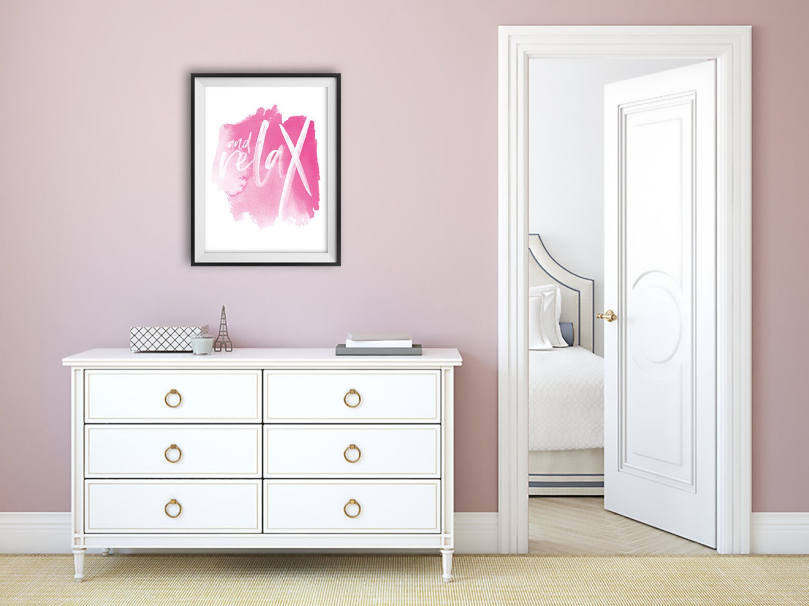 Pink Bathroom wall art and Relax in a pink water | Etsy