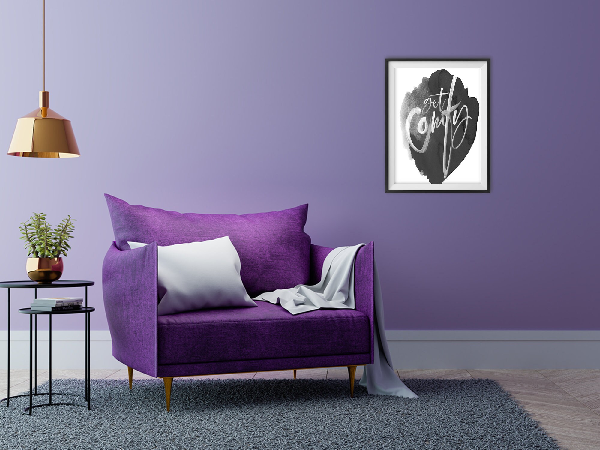 Grey Lounge Wall Art get Comfy in a Water Colour Etsy UK