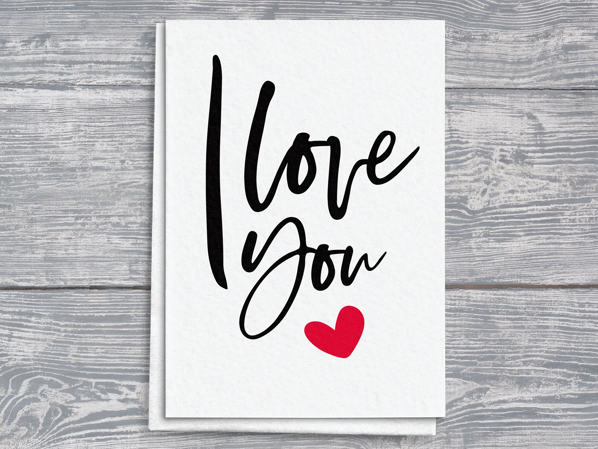Hand Drawn Script i Love You Valentine's Card - Etsy