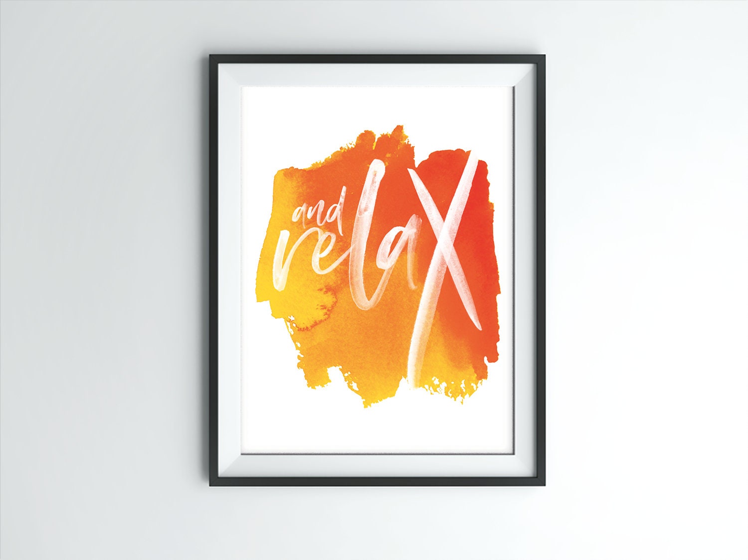 Orange Bathroom wall art and Relax orange water Etsy