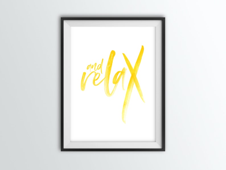 Yellow Bathroom Wall Art and Relax a Yellow Water Etsy