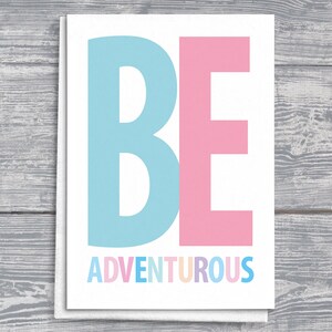 Sea aventurero, tarjeta de felicitación inspiradora, cita de aliento, regalo motivacional, pasión por los viajes