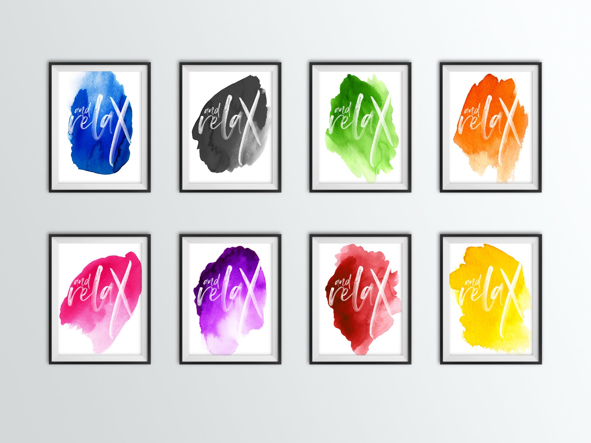 Blue and White Bathroom Wall Art and Relax a Water Etsy