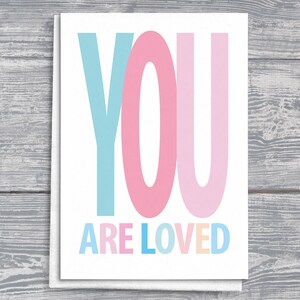 Vous êtes aimé, carte de vœux, carte inspirante, cadeau d’encouragement, message de motivation, carte personnalisée