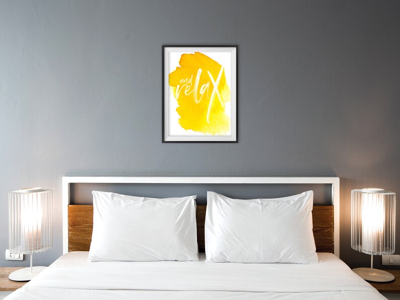 Yellow Bathroom Wall Art and Relax a Yellow Water Etsy