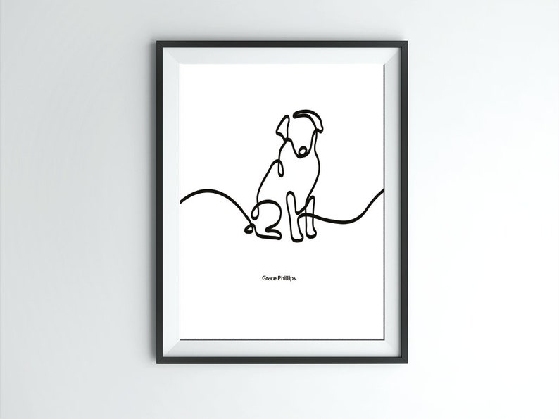 Typography Hand Drawn Dog Print, Bespoke Triple Artwork, Custom Pet Gift, Unique Wall Decor image 9