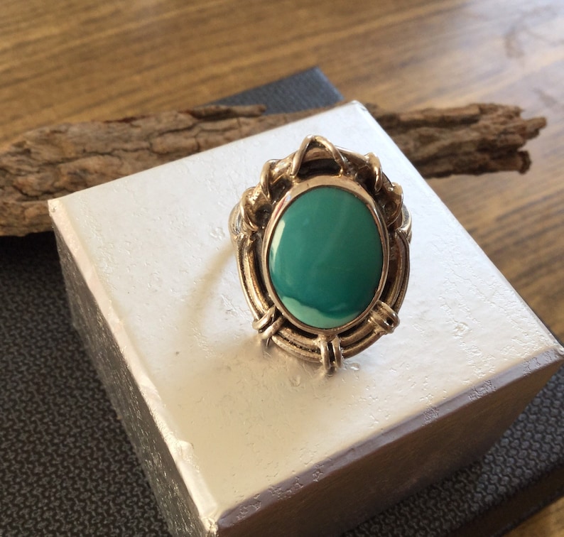Silver ring and Larimar