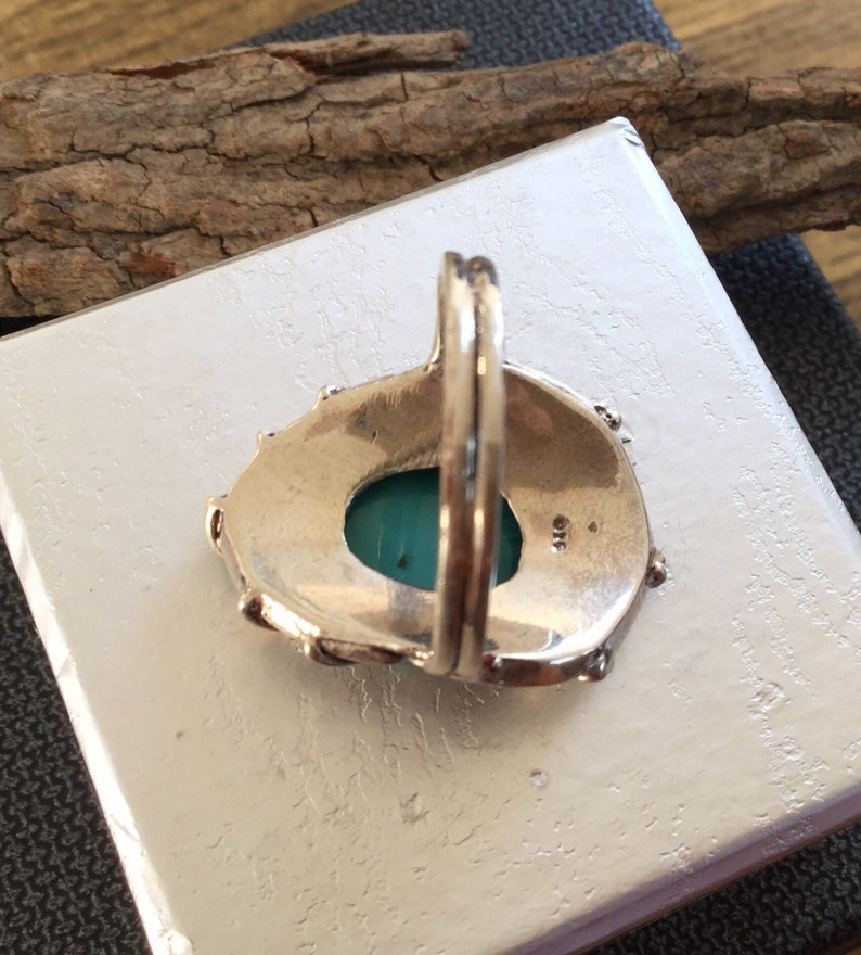 Silver ring and Larimar