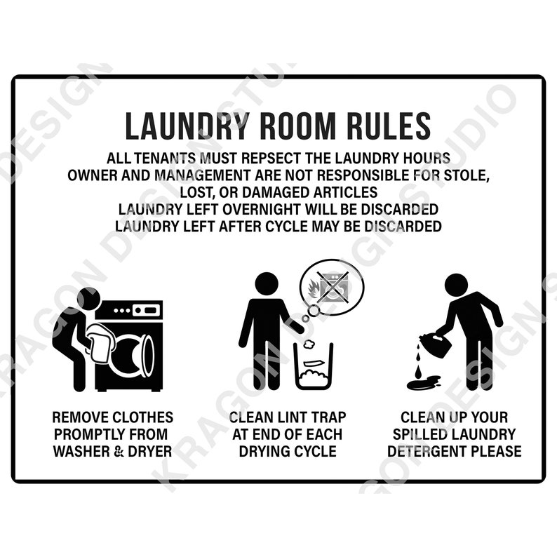 Printable PDF Pictogram Laundry Room Rules Letter Size Etsy Printable PDF Pictogram Laundry Room Rules Letter Size Etsy