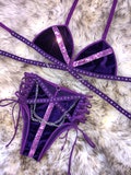 Purple Jade Set, The X Set, 2 Piece Set, Festival Set, Velvet Set, Purple Velvet, Rainbow Festival, EDC Festival, Rave Outfit, FREE SHIPPING