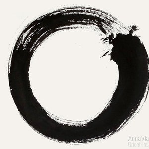 May include: A black ink circle drawn on a white background. The circle is incomplete, with a break in the line at the top.