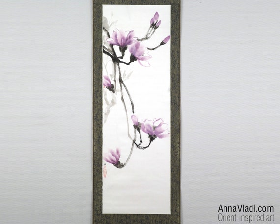 Flores de magnolia púrpura: flores de primavera pergamino - Etsy México