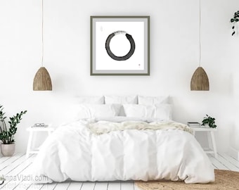 Enso Circle: original ink painting, Japanese ink on Rice Paper (24x24 inches)