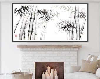 Mountain View Landscape — Original Sumi-e Painting, Zen