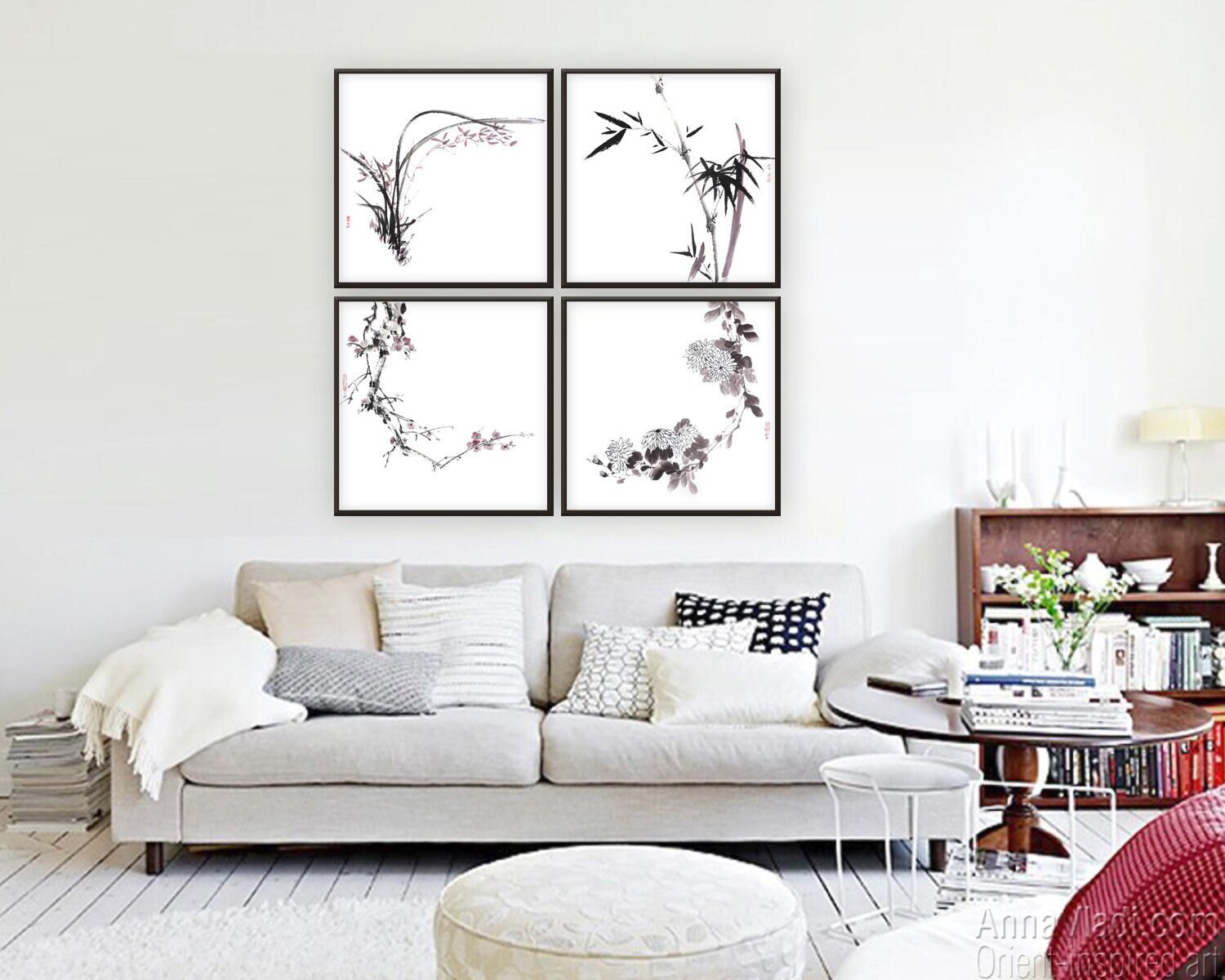 The Four Noble: Orchid Bamboo Chrysanthemum Plum Blossom