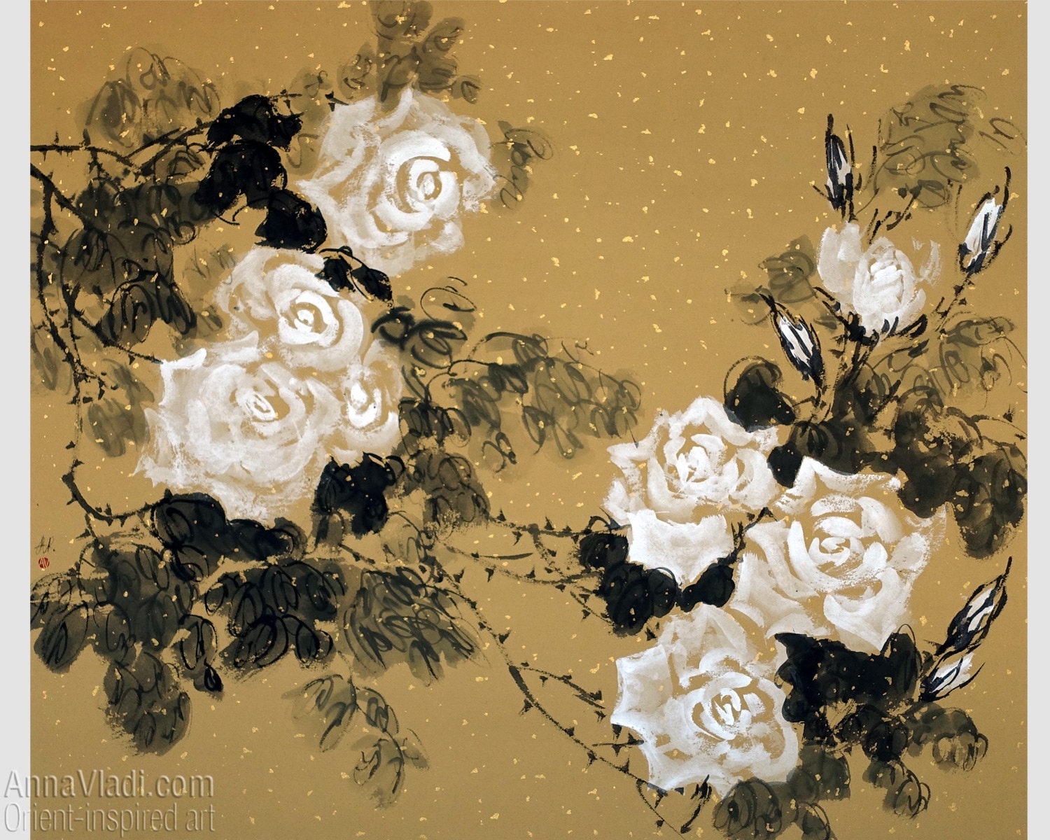 White Roses Original Sumi-e Painting, Japanese Black Ink on Beige Rice Paper, Large Wall Art, Oriental Botanical Painting of Rose Flowers - Etsy White Roses Original Sumi-e Painting, Japanese Black Ink on Beige Rice Paper, Large Wall Art, Oriental Botanical Painting of Rose Flowers - Etsy