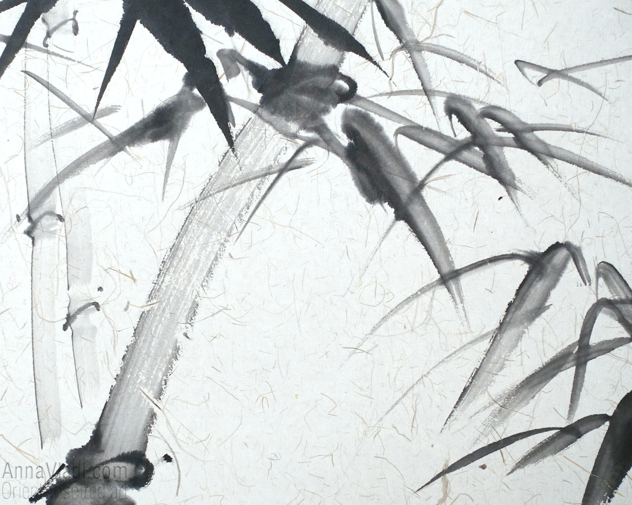 Sumi-e Bamboo — Original Ink Painting on Rice Paper