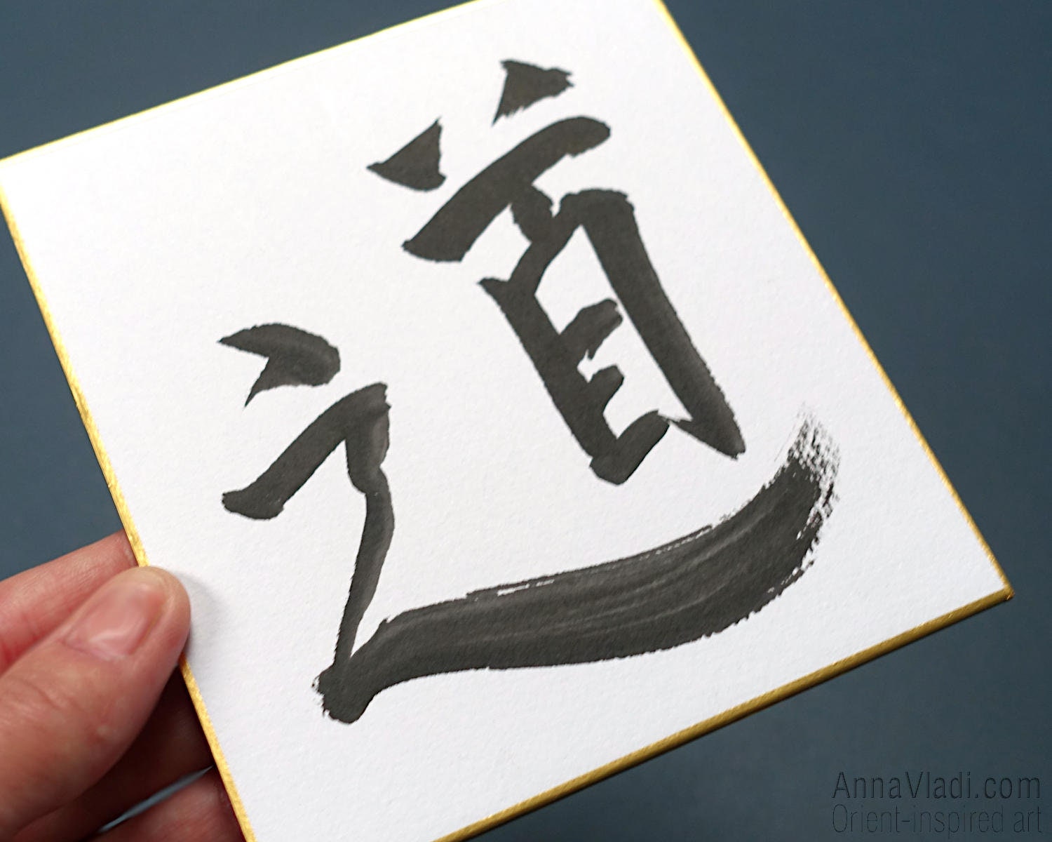 The Way (tao) — Original Kanji Calligraphy on Japanese Shikishi