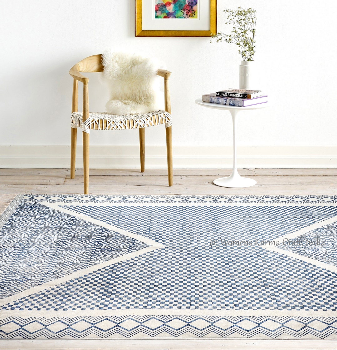 Buy Large 8x10 Feet Rug, Handmade Rug, Indian Rug, Block Print Rug ...