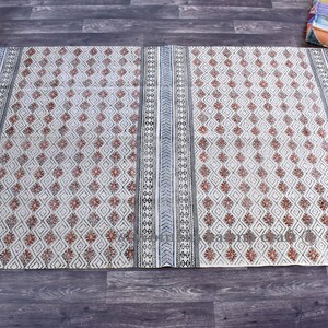 large 5x8ft rug, handmade rug, indian rug, block printed rug, Kilim rug, area rug, solid rug, Woven rug, carpet, runner, floor rug, cotton image 2