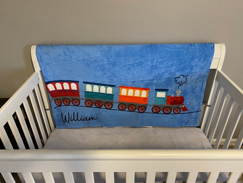 Personalized Train Throw Blanket 50 X 60 Kids Train Blanket Etsy