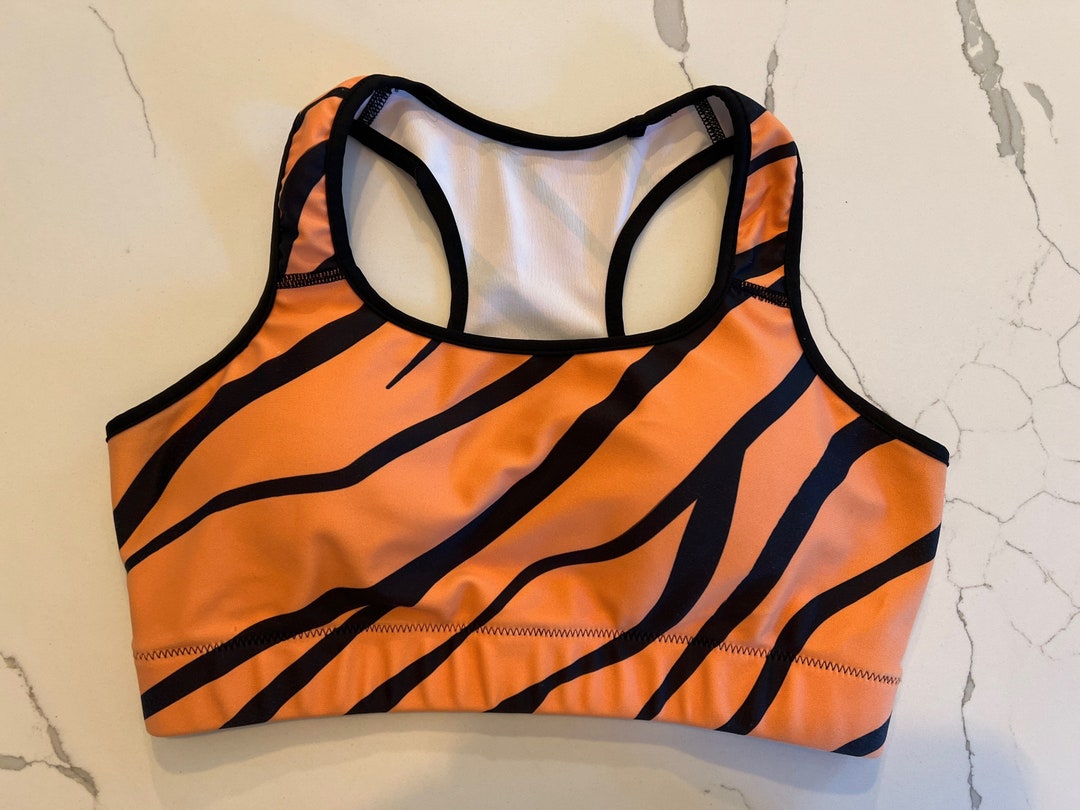 Bengals Stripes Padded Sports Bra Tiger Sports Bra Tiger Etsy