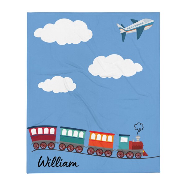 Train Baby Blanket Etsy