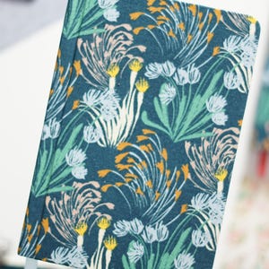 Handmade A5 dotted notebook, plant fabric notebook, bullet journal notebook, handmade creative journal, unique notebook