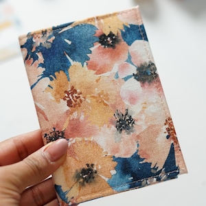 Floral passport holder, boho fabric passport cover, watercolor passport case, handmade travel accessory, globetrotter gift idea