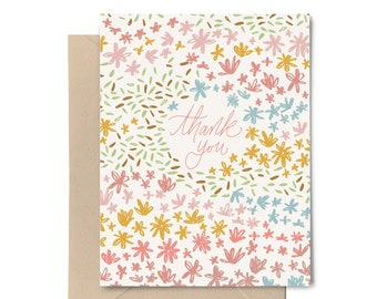 Thank You Card | Gratitude Greeting Card | Pretty Floral Card | Blank Note Card