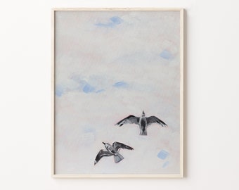 Seagulls Vertical Art Print