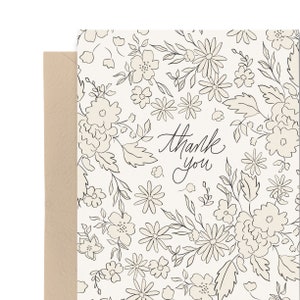 Tarjeta de agradecimiento / Tarjeta de felicitación de gratitud / Tarjeta bastante floral / Tarjeta de nota en blanco imagen 2