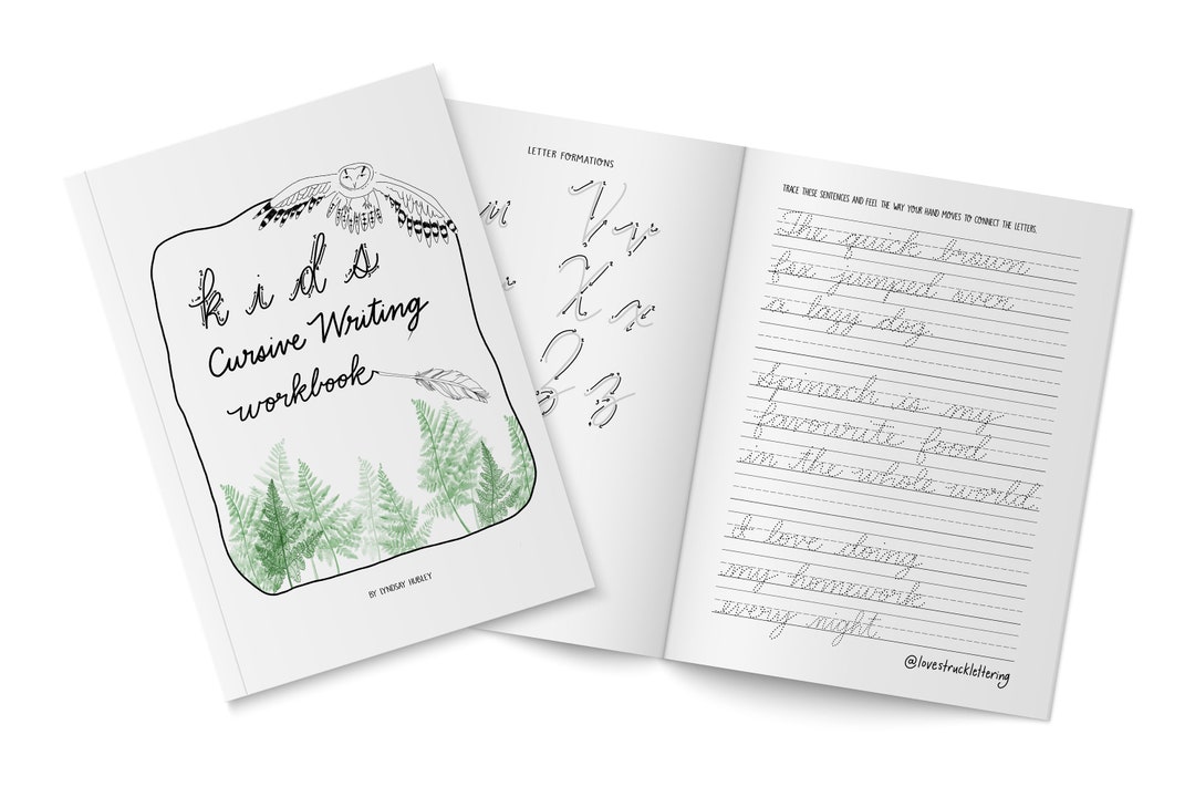 Cursive Writing Practice Worksheet Printable Workbook Script Tracing ...