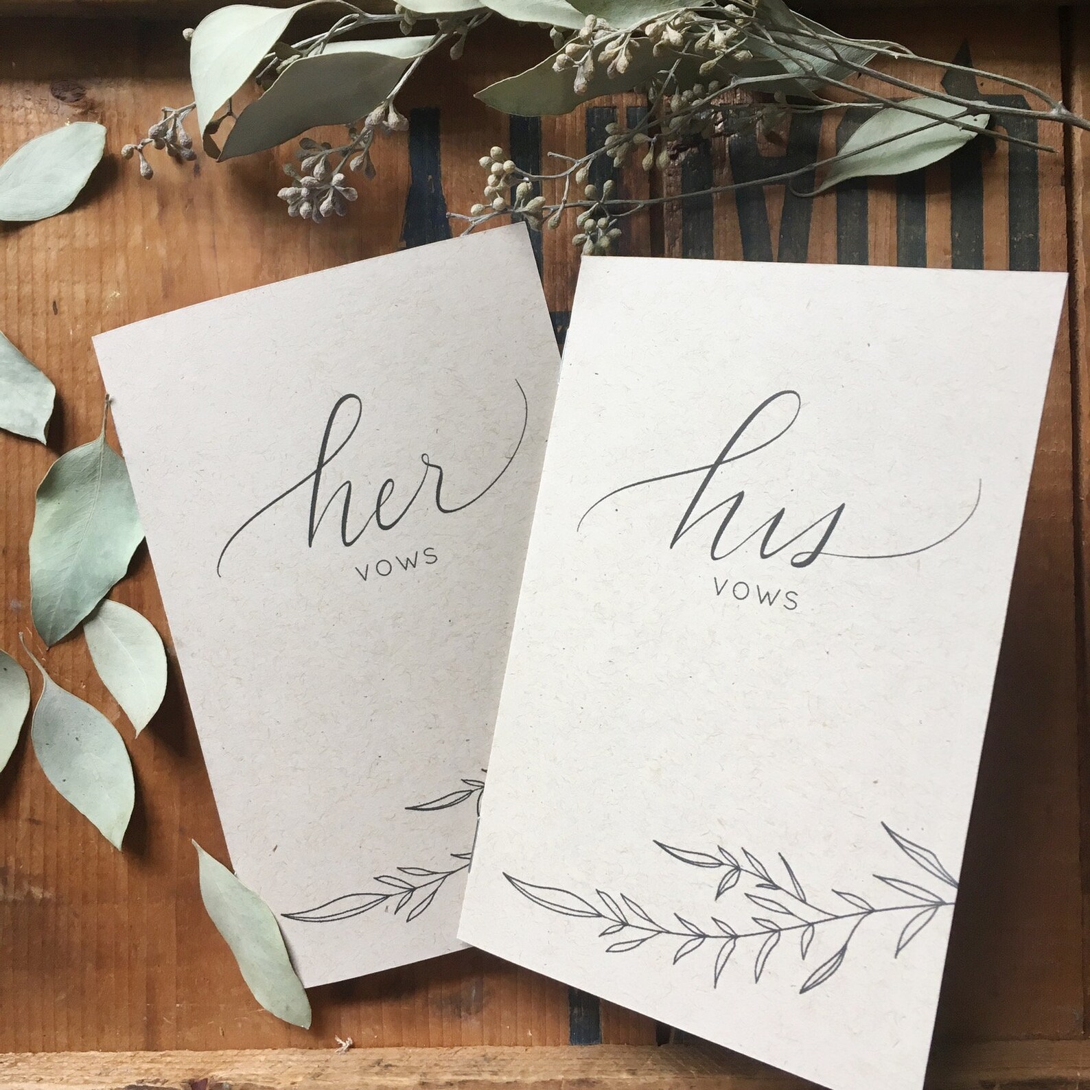 His and Her Vow Cards Vow Card Keepsakes Bride and Groom - Etsy
