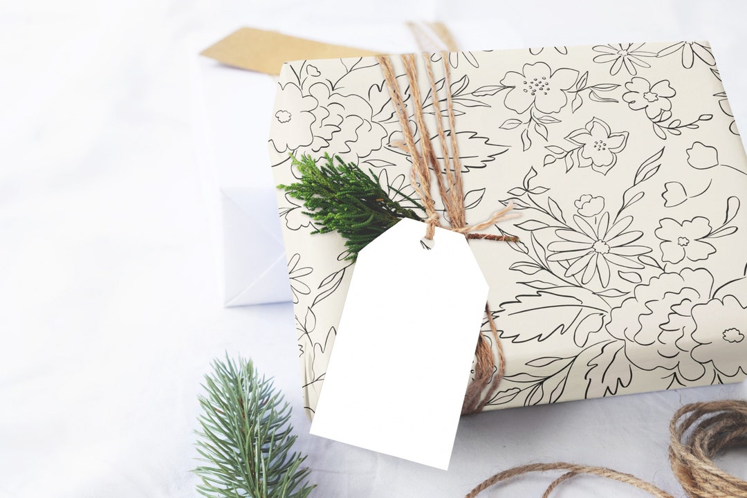 Floral Throw in Cream Wrapping Paper Floral Gift Wrap Pretty Wrapping