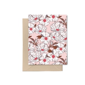 Carte de note de fleur | Ensemble vierge de cartes de correspondance quotidiennes | Merci carte de vœux | Carte de correspondance vierge | Jolies cartes florales