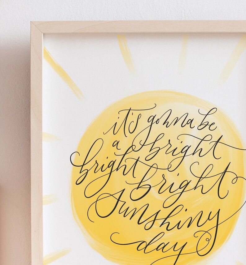 Bright Bright Bright Sunshiny Day Art Print Nursery Etsy