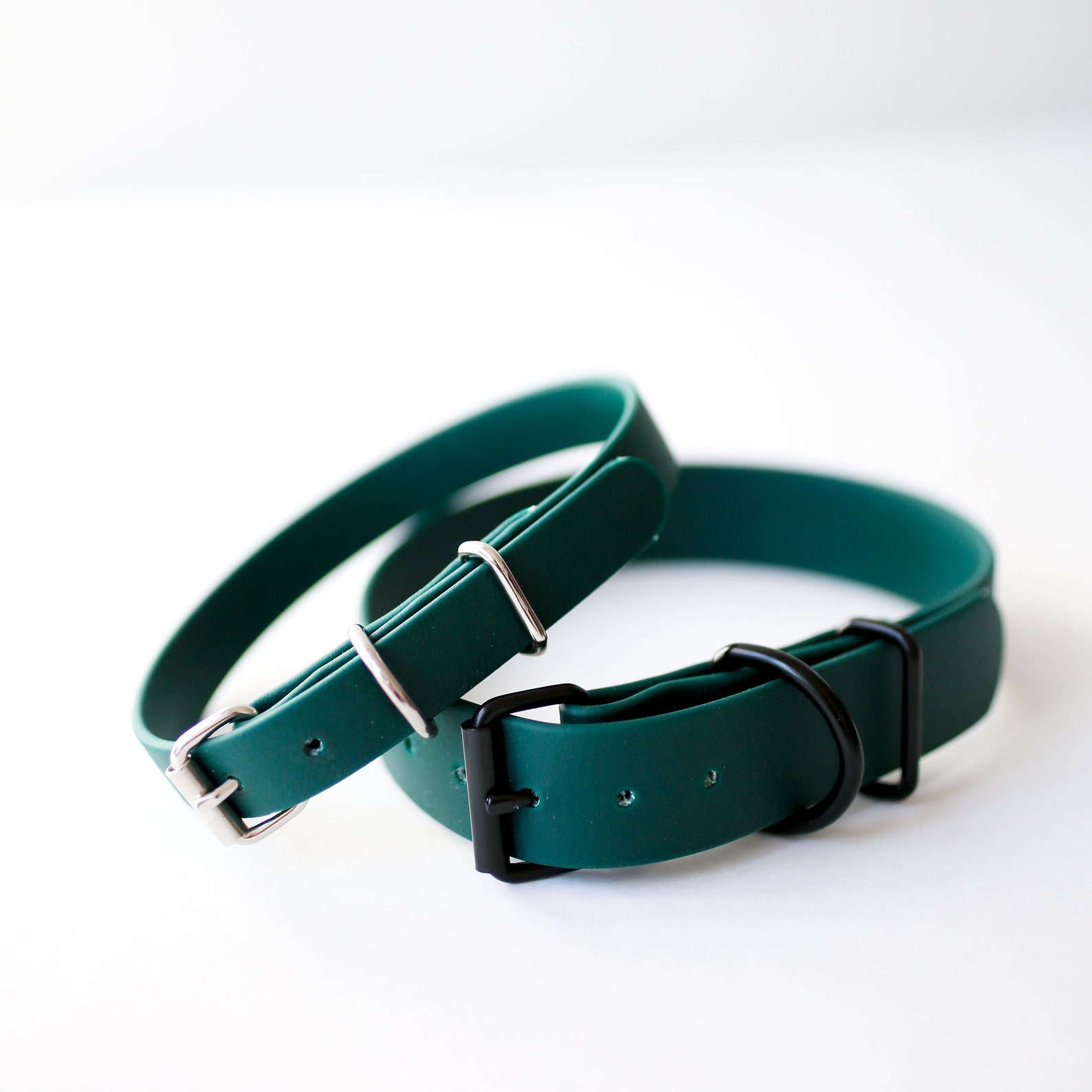 Forest dark green dog collar 1''/ 3/4'' / Etsy