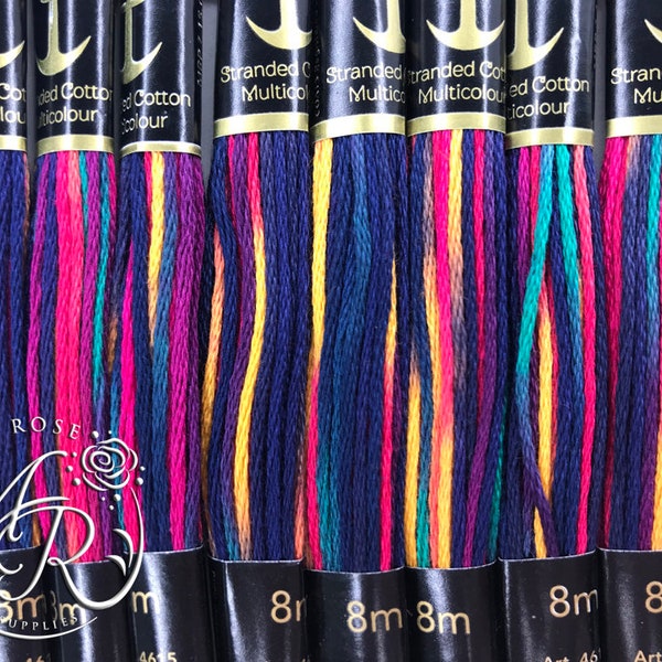 SINGLE - Anchor Dark Rainbow 1375 - Variegated Multicolor Embroidery Floss