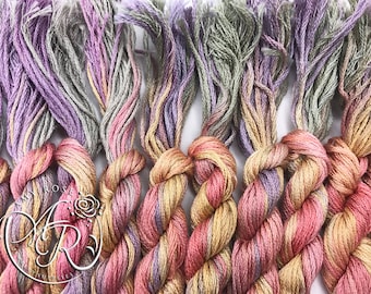 ThreadworX Pastel Bouquet 1078 - Variegated Embroidery Floss - Dark Rainbow Pastel